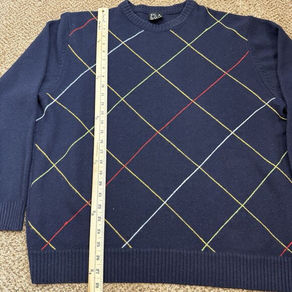 Jos. A. Bank Lambs Wool Blend Pullover Sweater Patterned Navy Men’s Size XL - Picture 6 of 9
